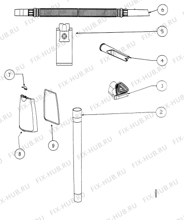 Взрыв-схема пылесоса Electrolux Z1718 - Схема узла Accessories