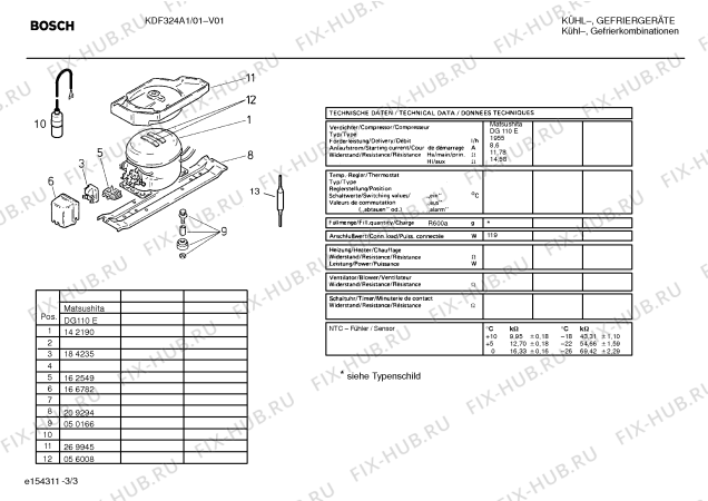 Схема №2 KDF324A1 с изображением Планка ручки для холодильника Bosch 00238445