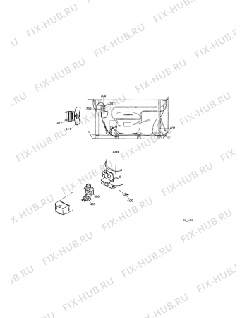 Взрыв-схема холодильника Electrolux CB605GL - Схема узла Cooling system 017