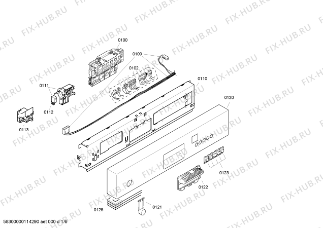 Схема №2 SE54M553EU с изображением Передняя панель для посудомойки Siemens 00446818