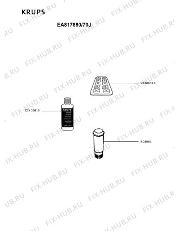 Взрыв-схема кофеварки (кофемашины) Krups EA817880/70J - Схема узла BP005804.3P3