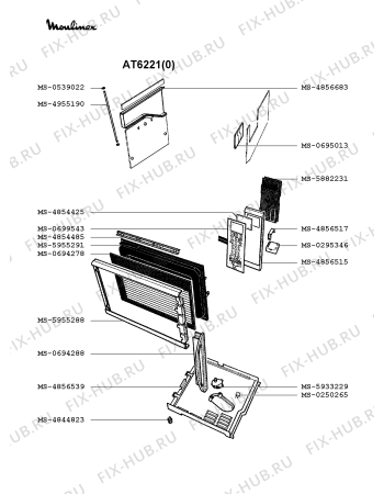 Взрыв-схема микроволновой печи Moulinex AT6221(0) - Схема узла SP002389.6P2