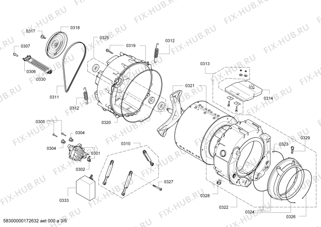 Взрыв-схема стиральной машины Siemens WM16S464FG varioPerfect iQ700 - Схема узла 03