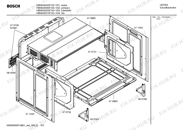 Схема №3 HBN630570F с изображением Панель управления для плиты (духовки) Bosch 00437975