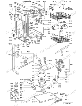 Схема №1 ADP 8801 WHM с изображением Панель для электропосудомоечной машины Whirlpool 481245371803
