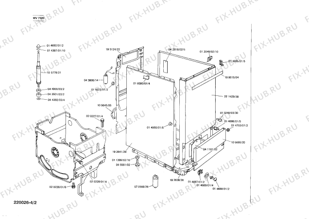 Взрыв-схема стиральной машины Siemens WV7320 SIWAMAT 732 - Схема узла 02