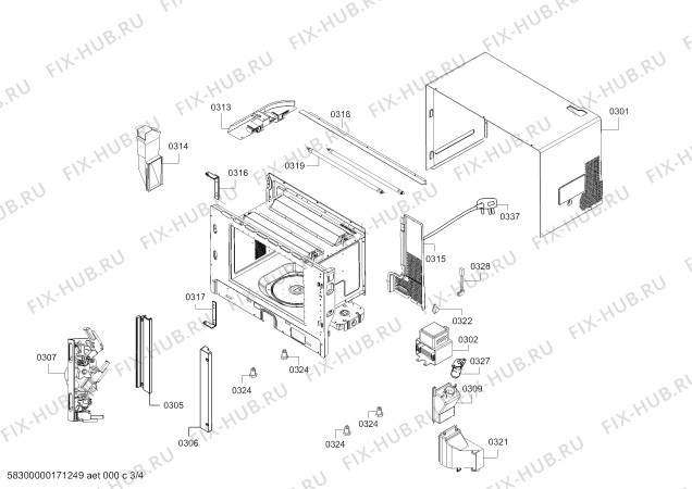 Схема №4 C54R70N3GB с изображением Держатель для плиты (духовки) Bosch 00682812