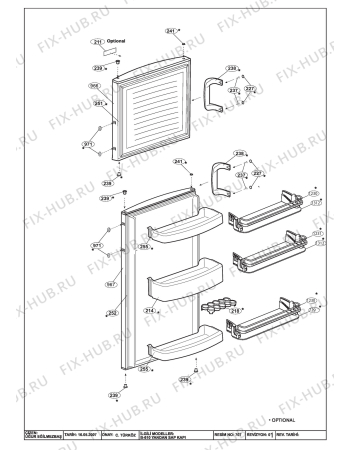 Взрыв-схема холодильника Beko BEKO RDF 6100 (7222148714) - DOOR ASSY (B-610)