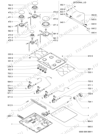 Схема №1 AKM 520/IX/01 с изображением Кран газовый для духового шкафа Whirlpool 481236058618