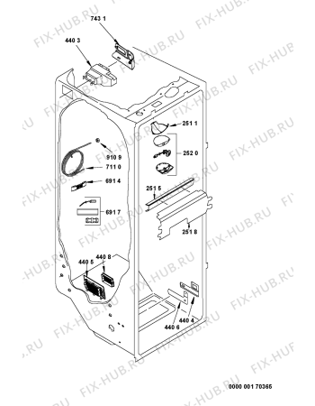 Взрыв-схема холодильника Whirlpool S27C FTT3XDF - Схема узла