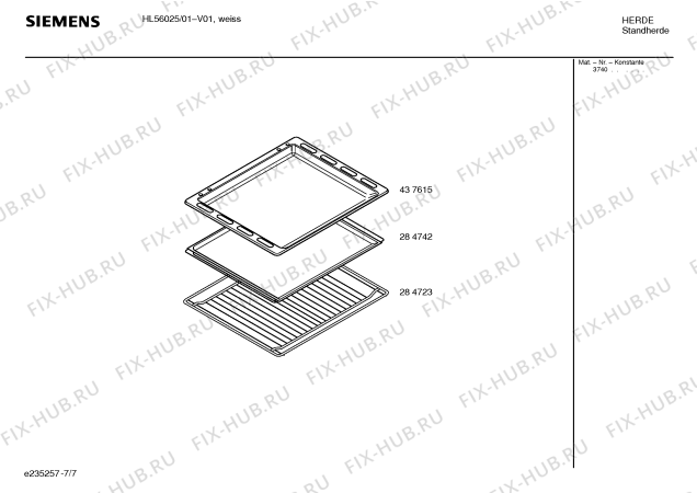 Схема №4 HL56025 с изображением Инструкция по эксплуатации для духового шкафа Siemens 00590311