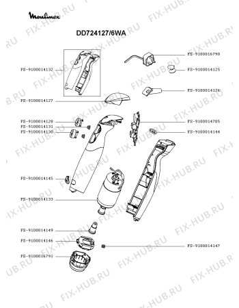 Схема №2 DD724127/6WA с изображением Объединение для электроблендера Moulinex FS-9100016791