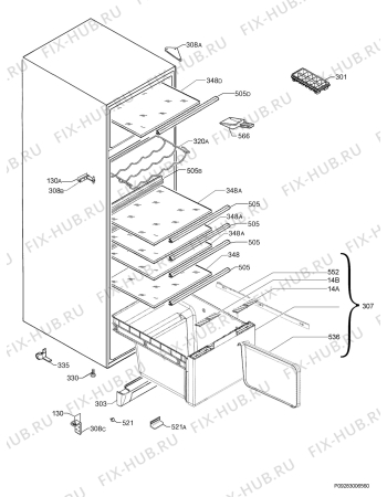 Взрыв-схема холодильника Zanussi ZF4AX4 - Схема узла Housing 001