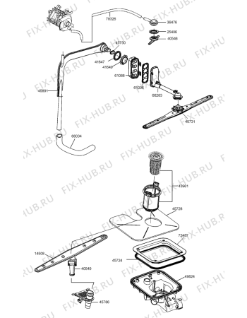 Схема №3 GV62420 (240822, PMS60I) с изображением Ящик (корзина) для посудомоечной машины Gorenje 290112