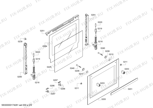 Взрыв-схема плиты (духовки) Bosch HBG43R450Q H.BO.NP.L2D.IN.GLASS.B4/.X.E0_C/// - Схема узла 02