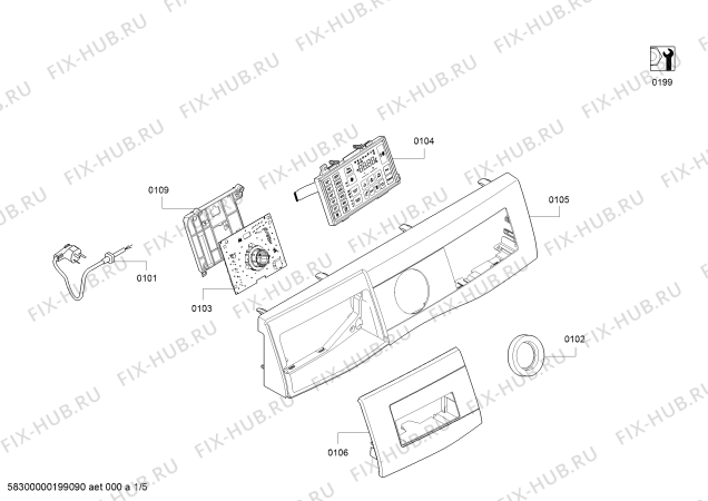 Схема №3 WAU284600W с изображением Дисплейный модуль для стиралки Bosch 10001433