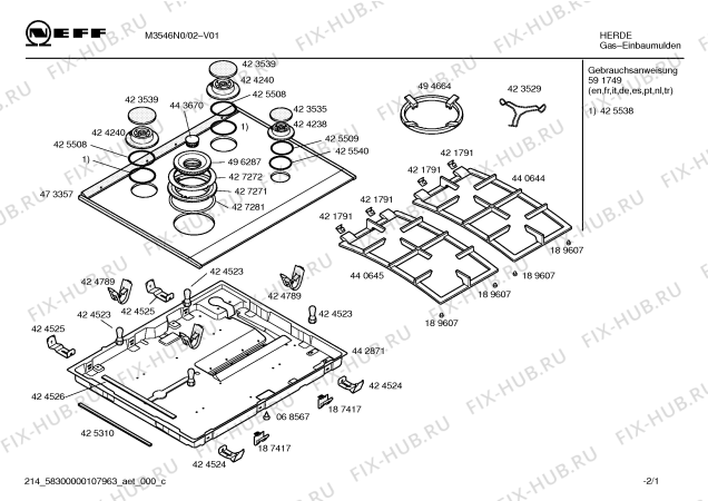 Схема №2 M3546N0 с изображением Уплотнитель для плиты (духовки) Bosch 00425310
