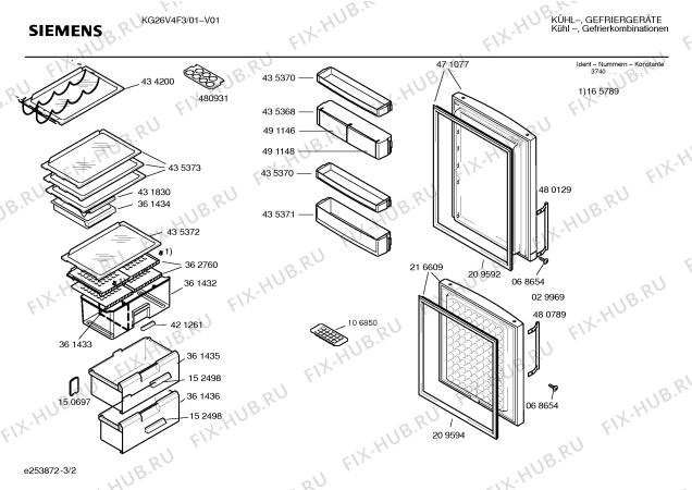 Схема №1 KG26EF3 с изображением Ручка двери для холодильника Siemens 00480789