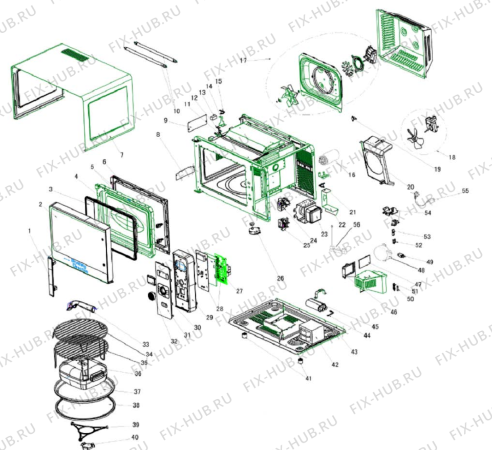Схема №1 JC 217 SL с изображением Панель управления для микроволновой печи Whirlpool 488000538076