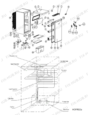 Схема №1 WMT5532 W с изображением Уплотнитель (прокладка) для холодильной камеры Whirlpool 488000511505