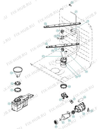 Взрыв-схема посудомоечной машины Gorenje Kitchen Aid KDFX 7015 IT   -Titan FI Soft (340675, DW70.3) - Схема узла 03