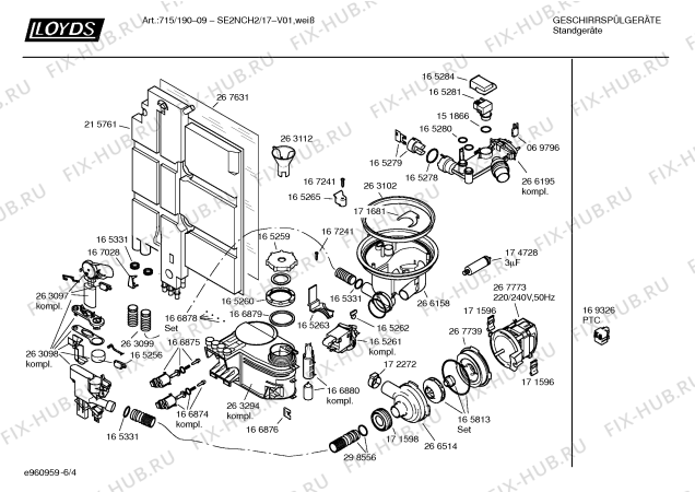 Схема №5 SE2NCH2 Art.:715/190-09 с изображением Передняя панель для посудомойки Bosch 00362557