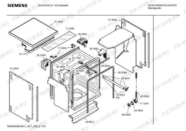 Взрыв-схема посудомоечной машины Siemens SE25A535 - Схема узла 03