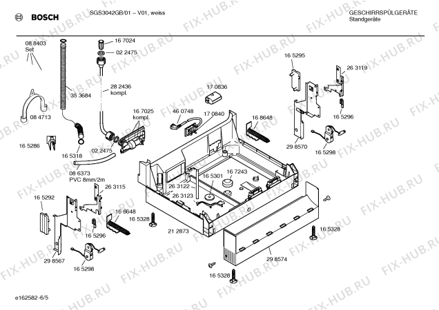 Взрыв-схема посудомоечной машины Bosch SGS3042GB - Схема узла 05
