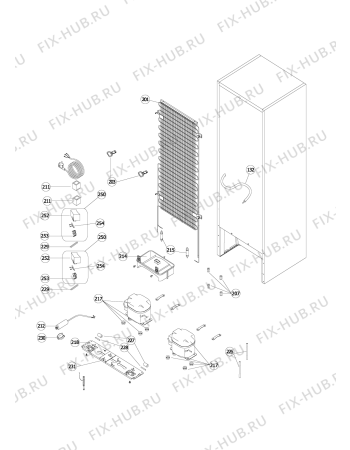 Схема №6 WBR 3512 W2 с изображением Компрессор для холодильника Whirlpool 480188800245