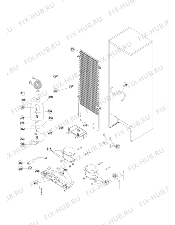 Схема №6 WBR 3512 W2 с изображением Испаритель для холодильной камеры Whirlpool 480188800086