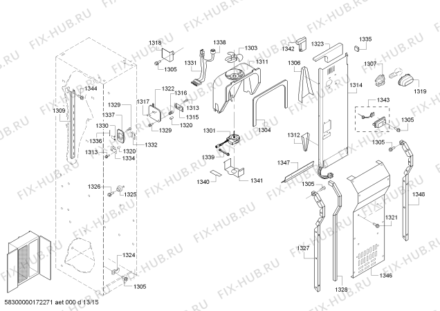Схема №8 T48BD820NS с изображением Решетка для электропосудомоечной машины Bosch 00686921
