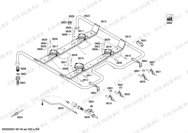Схема №5 HP34W510J с изображением Изоляция для плиты (духовки) Bosch 00685262