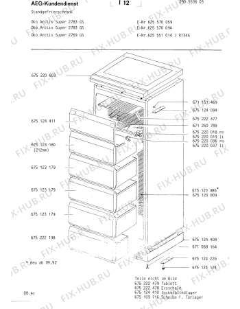 Взрыв-схема холодильника Aeg ARC2783 GS - Схема узла Housing 001