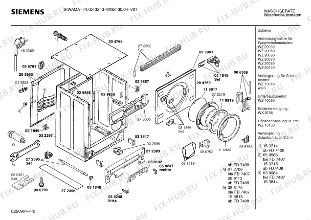 Схема №4 WI32430 SIWAMAT PLUS 3243 с изображением Панель для стиралки Siemens 00288215