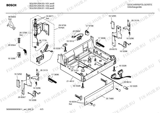 Взрыв-схема посудомоечной машины Bosch SGU5912SK Mixx - Схема узла 05