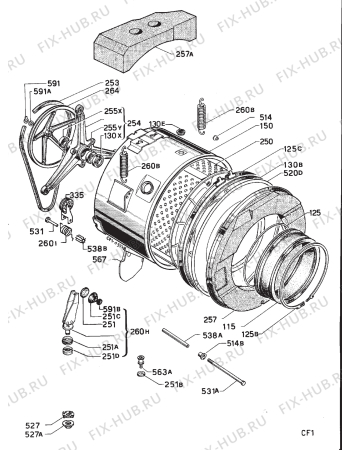 Взрыв-схема стиральной машины Zanussi ZE800S - Схема узла Functional parts 267