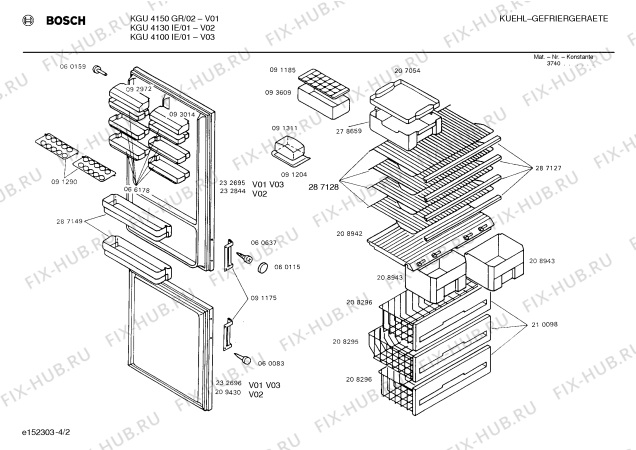 Взрыв-схема холодильника Bosch KGU4100IE - Схема узла 02