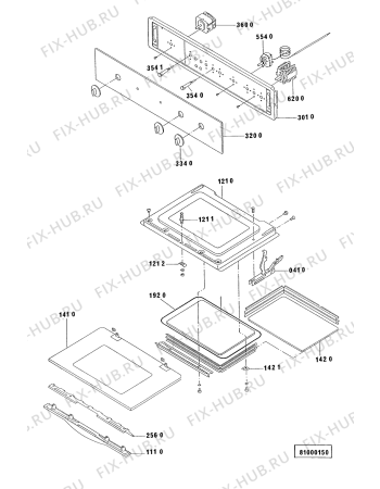 Схема №2 AKP 903 WH с изображением Панель для плиты (духовки) Whirlpool 481945058055