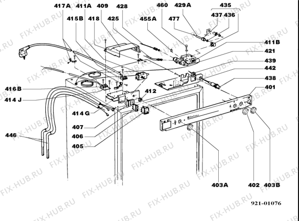 Взрыв-схема холодильника Electrolux RM4212 - Схема узла Armature/fitting