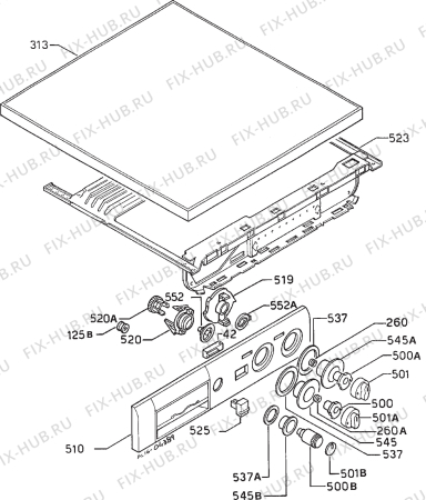 Взрыв-схема стиральной машины Zanussi FL922V - Схема узла Command panel 037