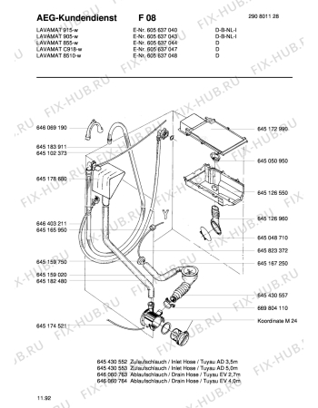 Взрыв-схема стиральной машины Aeg LAV8510 - Схема узла Hydraulic System 272