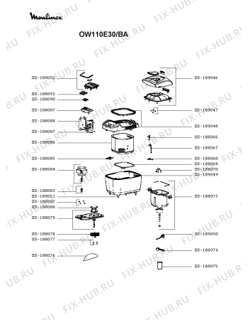 Схема №1 OW110130/BAB с изображением Фиксатор для хлебопечи Moulinex SS-188088