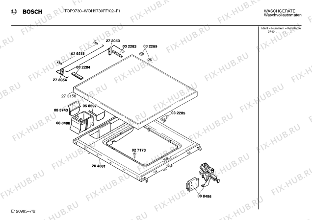 Взрыв-схема стиральной машины Bosch WOH9730FF TOP9730 - Схема узла 02