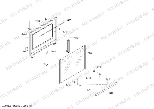 Схема №6 PHCB125K20 с изображением Фронтальное стекло для плиты (духовки) Bosch 00773739
