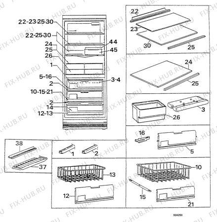 Взрыв-схема холодильника Arthurmartinelux AR3414W - Схема узла Accessories Refrigerator