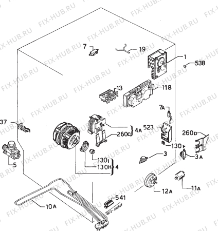 Взрыв-схема посудомоечной машины Zanussi ZW116 - Схема узла Electrical equipment 268