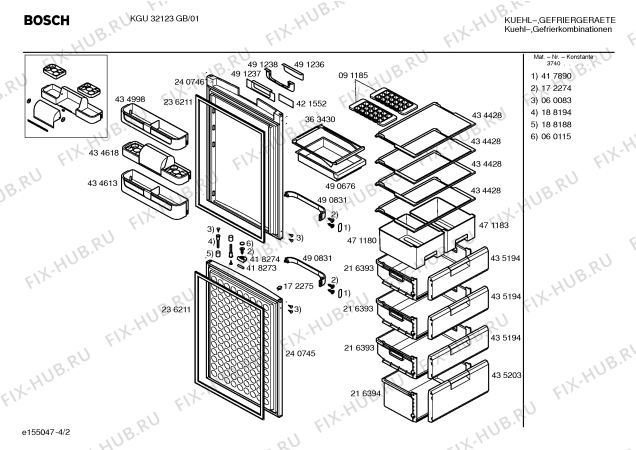 Взрыв-схема холодильника Bosch KGU32123GB - Схема узла 02