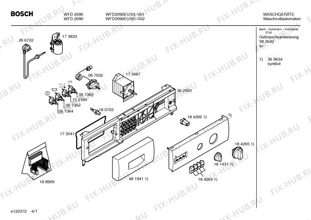 Схема №2 WFD2090EU BOSCH WFD 2090 с изображением Инструкция по эксплуатации для стиралки Bosch 00582642