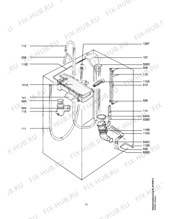 Схема №1 LAV72534-W с изображением Гидрошланг для стиральной машины Aeg 1242657219