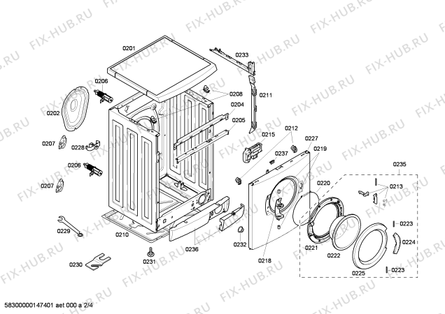 Схема №2 WAE20060UC с изображением Магнитный клапан для стиральной машины Bosch 00617209